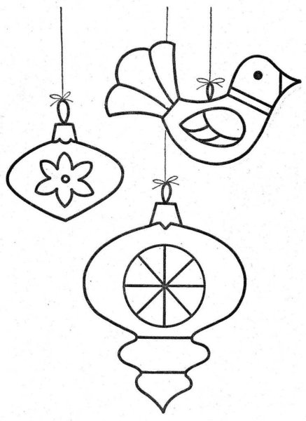 Новогодние шарики раскраска