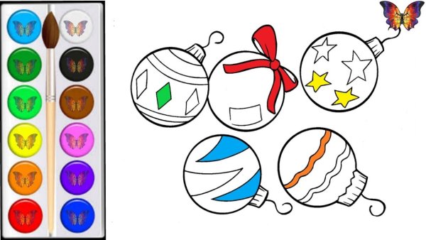 Новогодние шары для срисовки