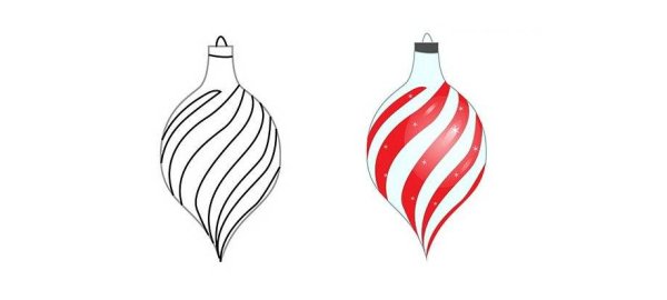 Новогодние игрушки срисовать