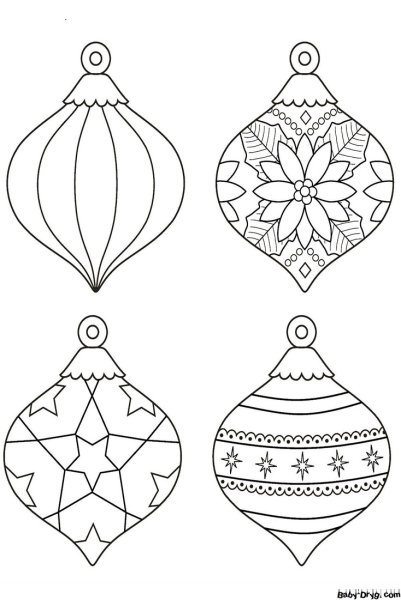 Елочные игрушки раскраска