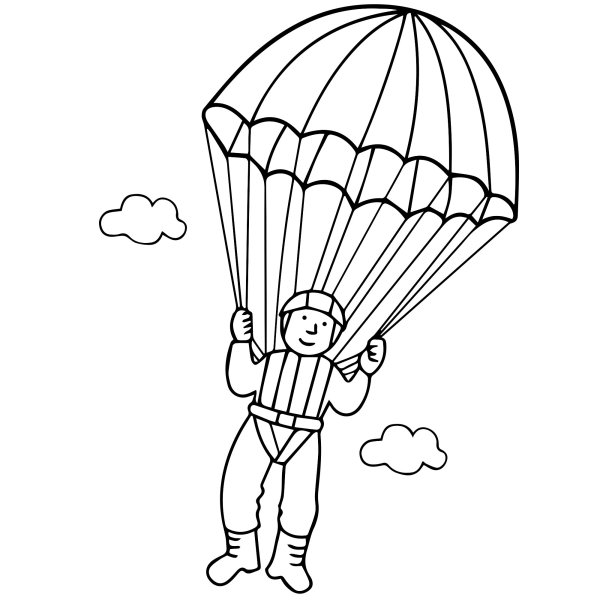Парашютист девочка раскраска для детей