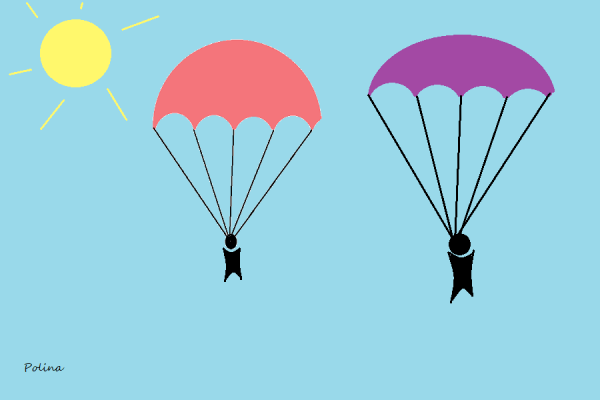 Парашют черно белая для детей