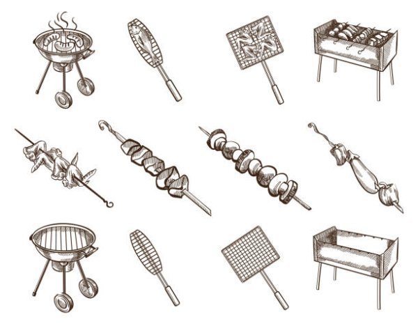 Мангал шашлык вектор