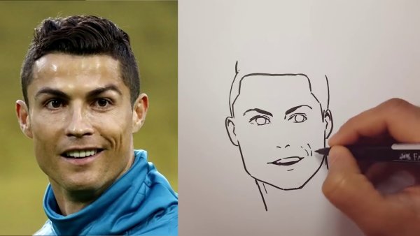 Рисунки Криштиану Роналду легкие