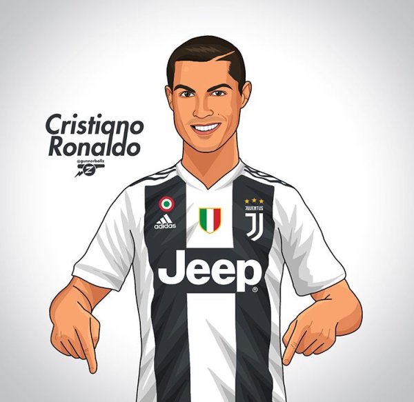 Рисунок футболиста Криштиану Роналду