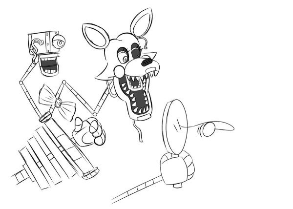 ФНАФ раскраска Мангл