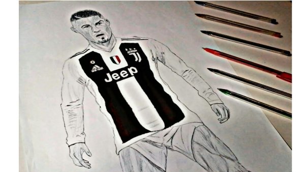 Нарисовать Криштиану Роналду в Ювентусе