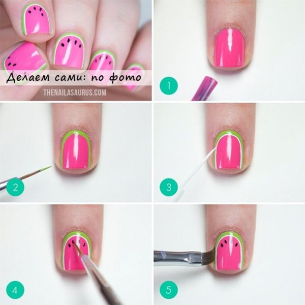 Вензеля на ногтях пошагово