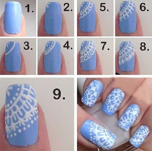 Несложные рисунки на ногтях пошагово