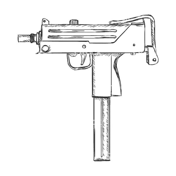 Пистолет-пулемёт Uzi Mac-10 чертежи