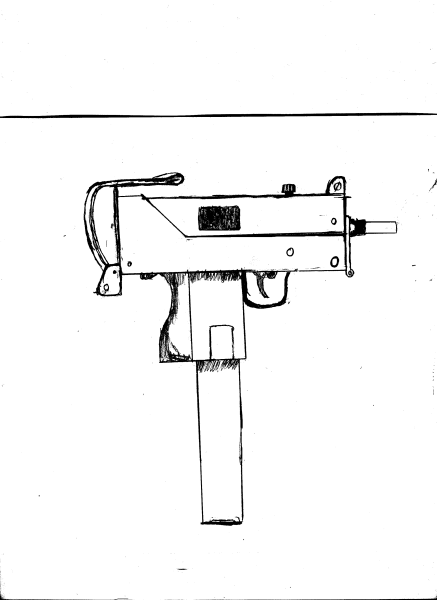 Чертеж пистолет пулемет Uzi
