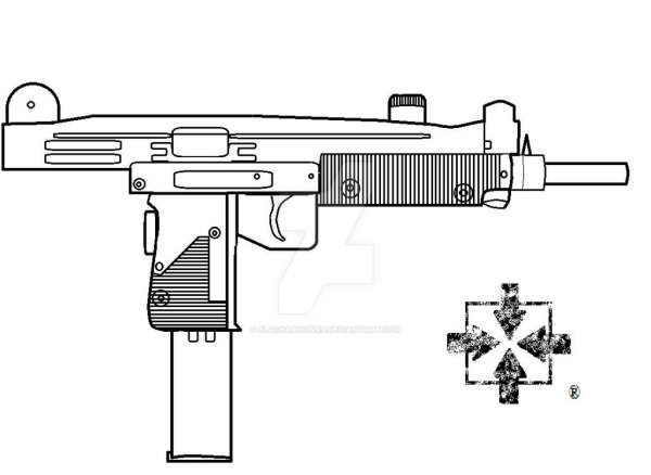 УЗИ пистолет пулемет чертеж