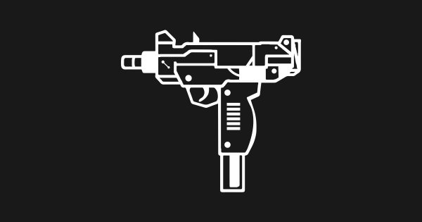 Автомат УЗИ на черном фоне