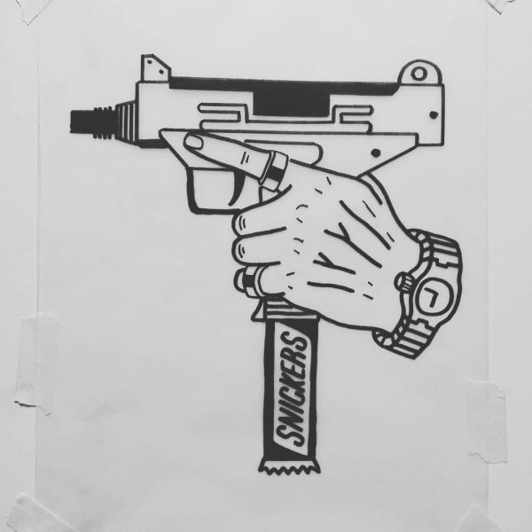 Uzi тату эскиз