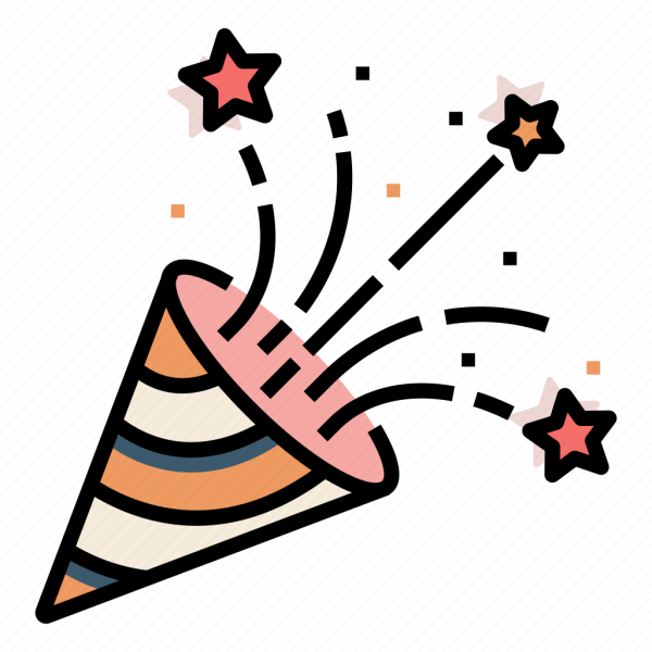 Хлопушка на прозрачном фоне