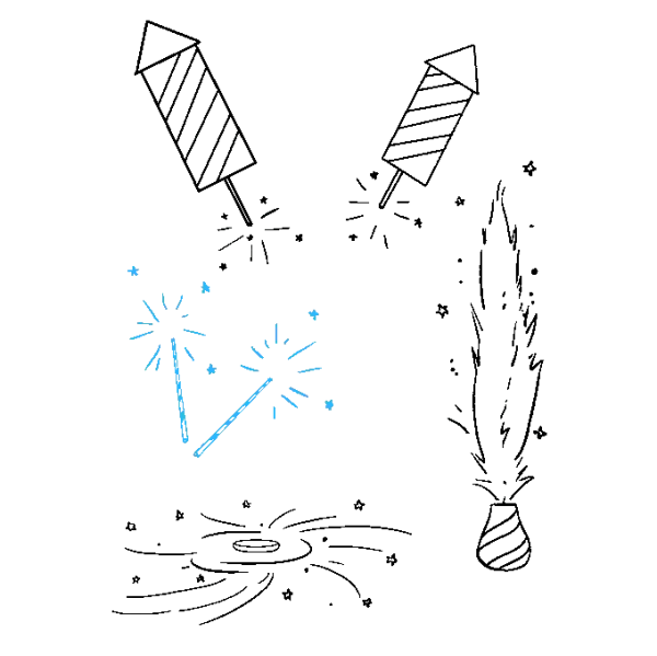 Хлопушки черно белые для печати