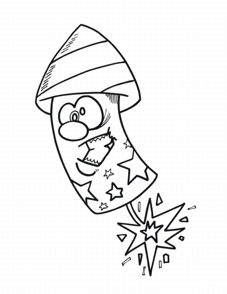 Салют раскраска для детей