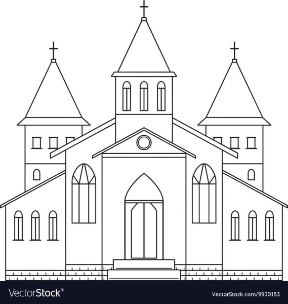 Католический храм раскраска