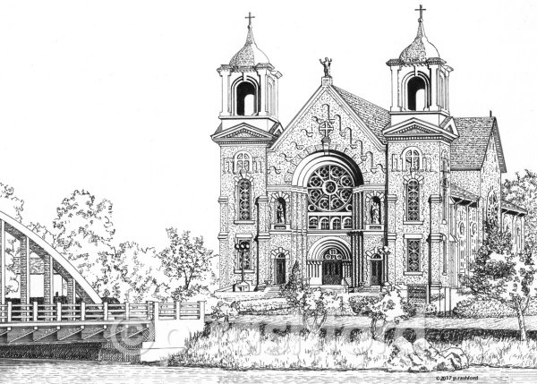 Кафедральный собор Благовещенск рисунок
