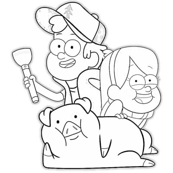 Герои Гравити Фолз раскраска Мэбл