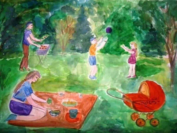 Осенний рисунок карандашом