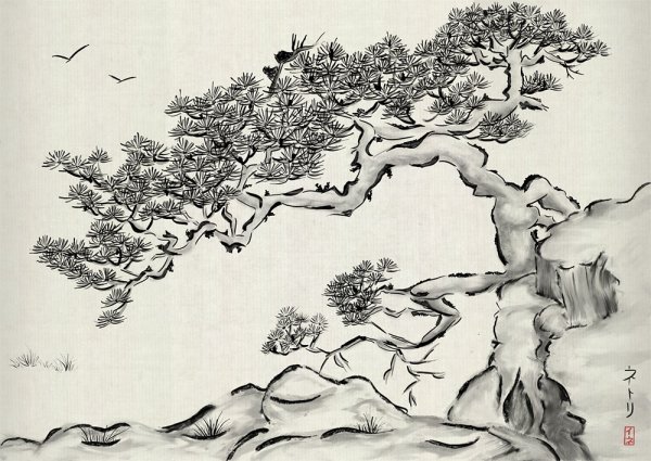 Японская Графика деревья