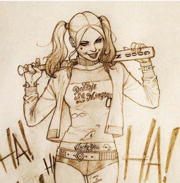 Милая Харли Квинн рисунок