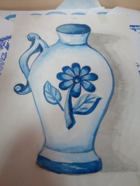 Гжельская роспись ваза
