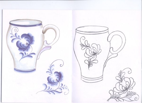 Чайник Гжель рисунок