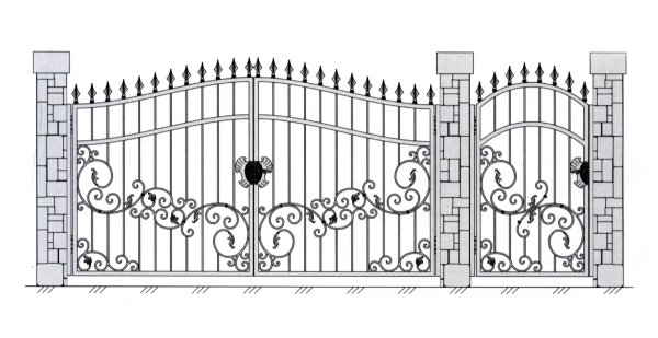 Забор с калиткой эскизы