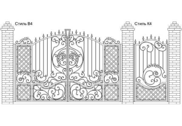 Эскиз кованнийх ворота