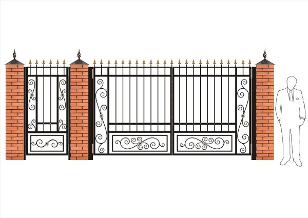 Откатные ворота ковка профтруба 40х40