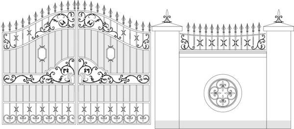 Эскизы кованых ворот и заборов