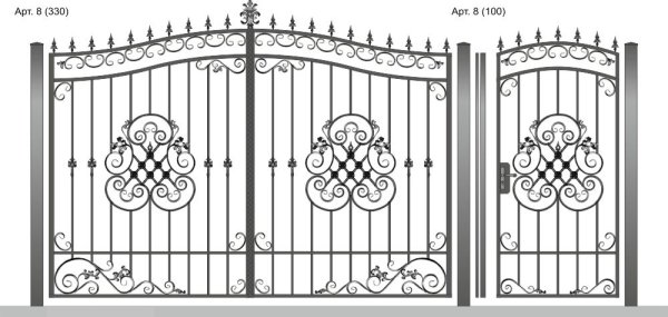 Кованые ворота v-006 (1 кв.м.)