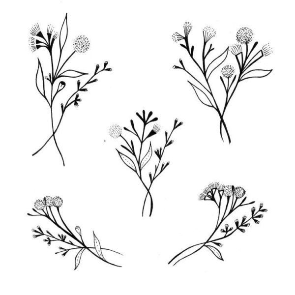 Мелкие цветы эскиз