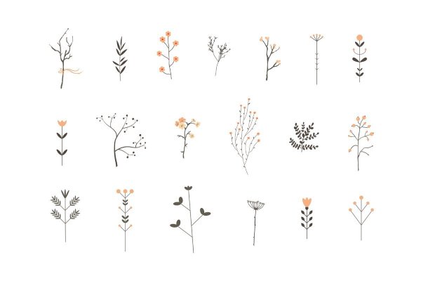 Мини тату веточка