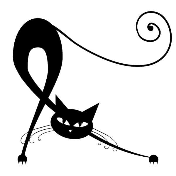 Черная кошка силуэт