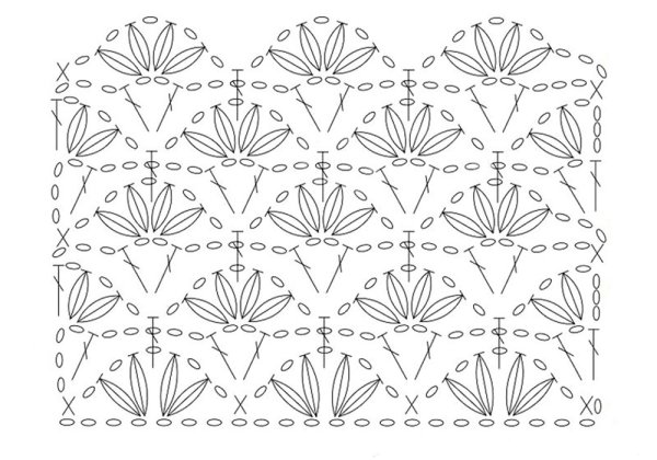 Палантин крючком для начинающих схемы