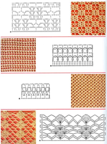 Узор для шарфа крючком схемы