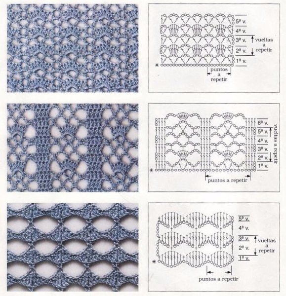 Ажурные паучки крючком схемы