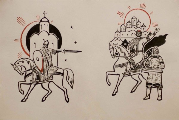 Князь Александр Невский рисунки детей