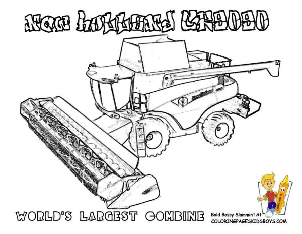 New Holland комбайн раскраска