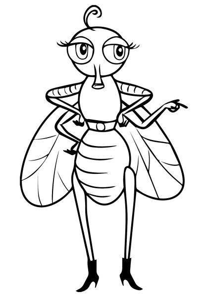 Муха Цокотуха разукрашка