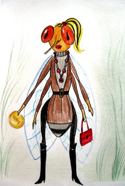 Рисование Муха Цокотуха старшая группа