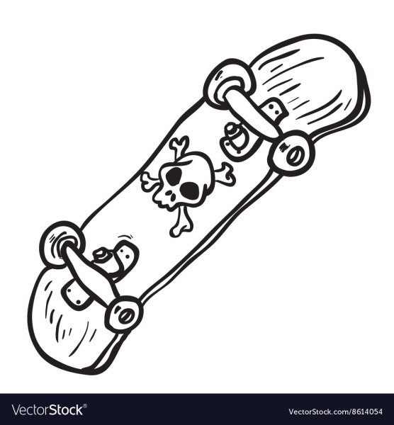 Скейт черно белый