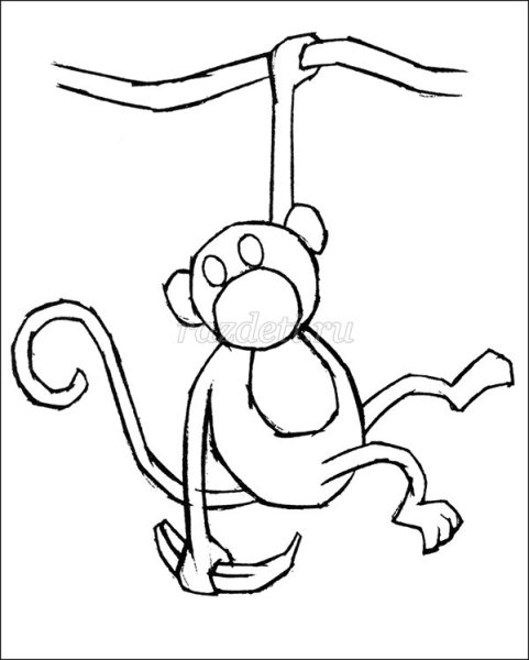 Как просто нарисовать обезьянку