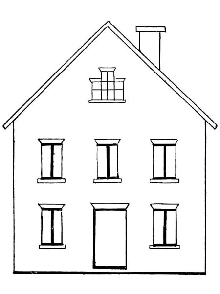 Домик с верандой карандашом