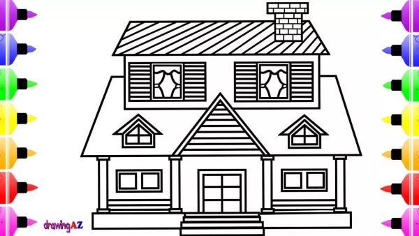 Двухэтажный дом контур