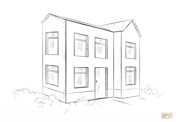 Дом раскраска