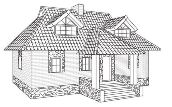 Дом раскраска